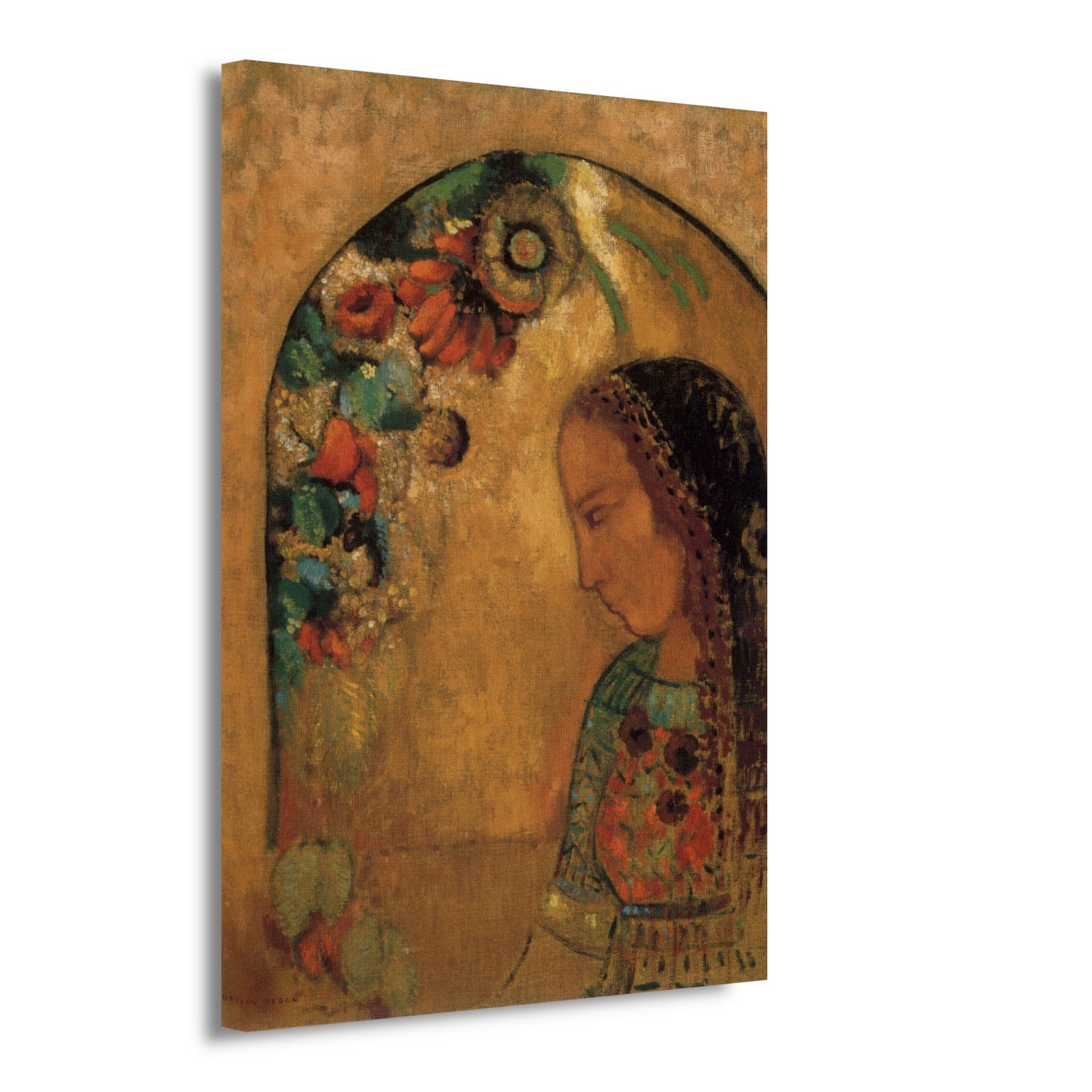 Dame van de bloemen - Odilon Redon canvas