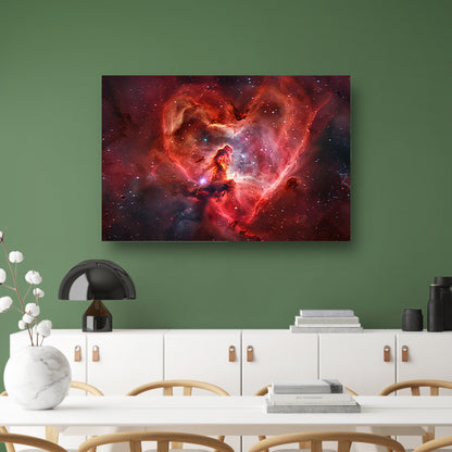 Hartvormige nevel omringd door sterren acrylglas