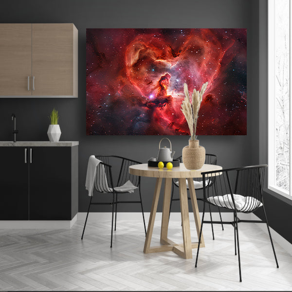 Hartvormige nevel omringd door sterren acrylglas