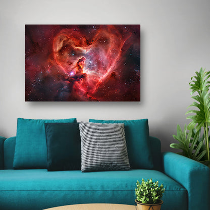 Hartvormige nevel omringd door sterren acrylglas