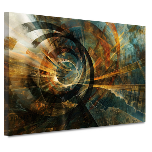 Abstracte geldstroom canvas