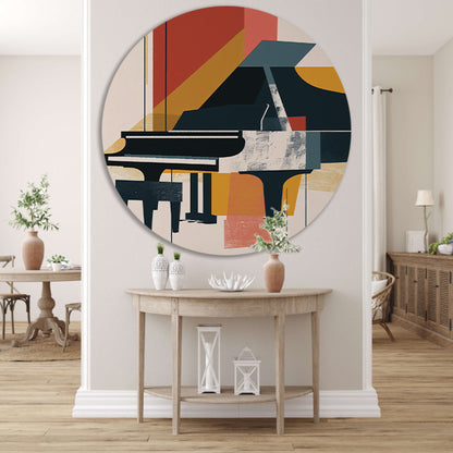 Abstract piano in primaire kleuren forex muurcirkel