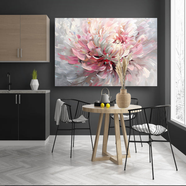 Abstract schilderij van een chrysant bloem poster