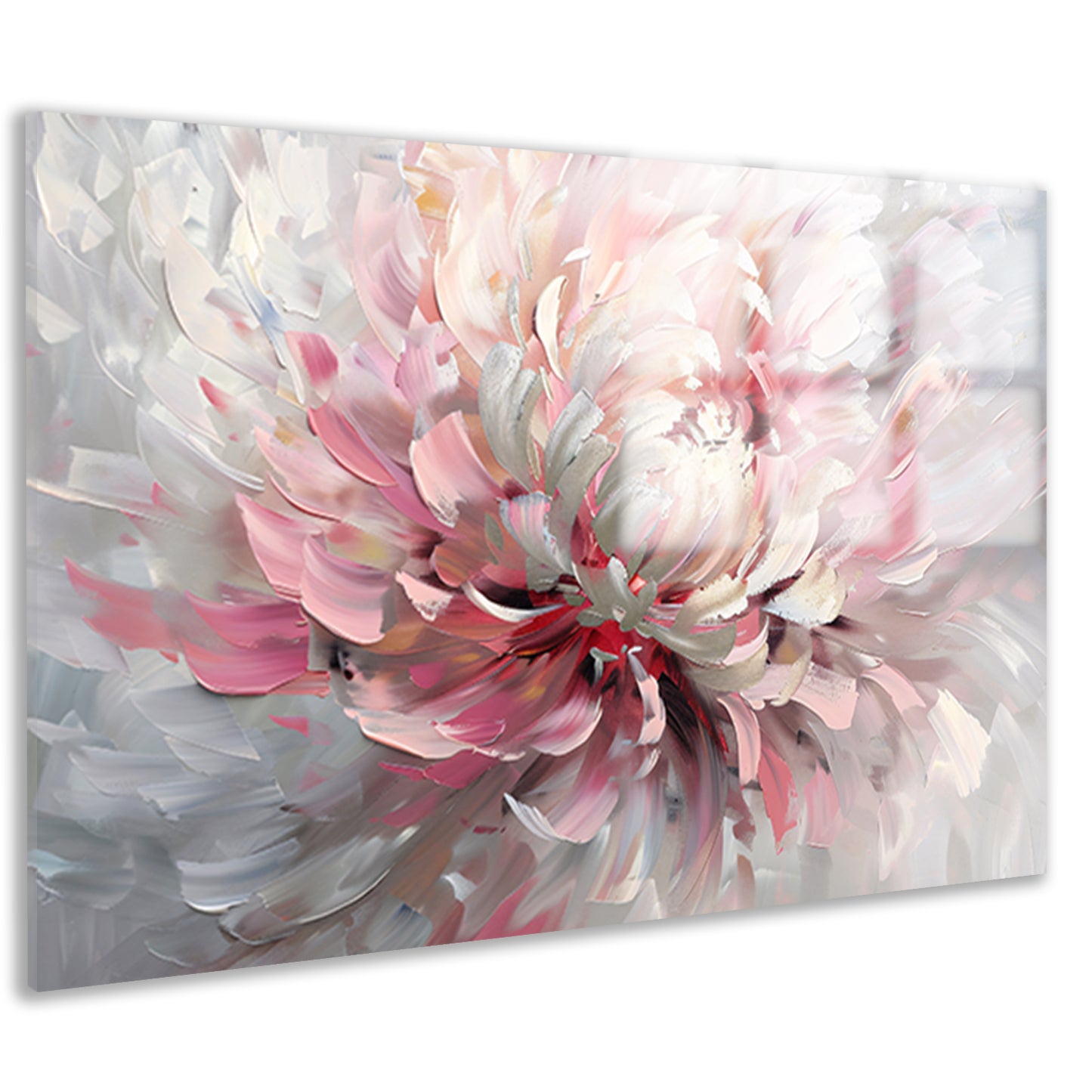 Abstract schilderij van een chrysant bloem acrylglas