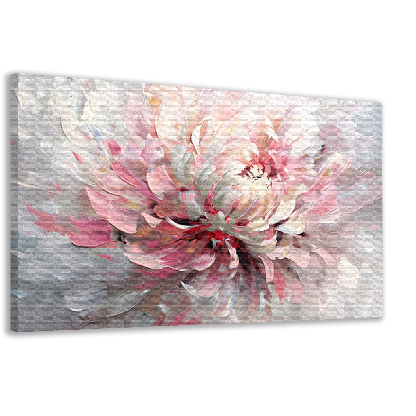 Abstract schilderij van een chrysant bloem canvas