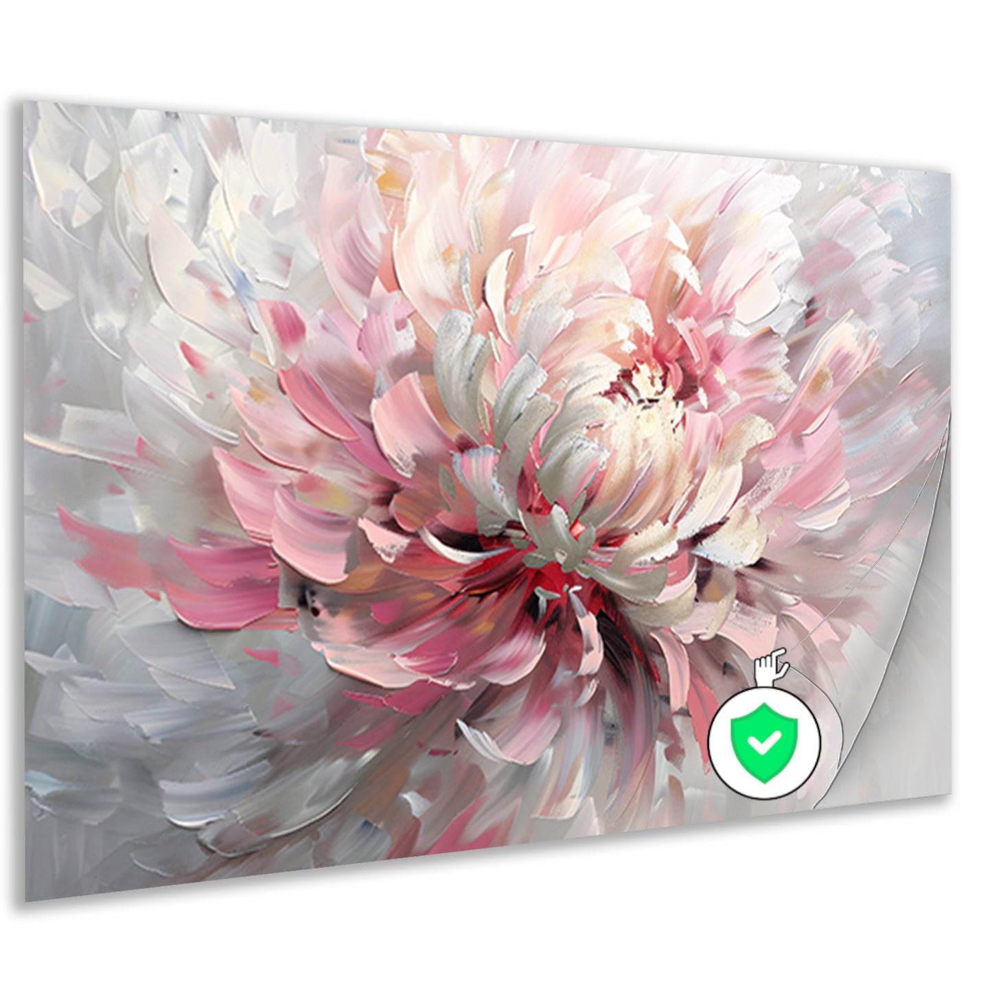 Abstract schilderij van een chrysant bloem poster