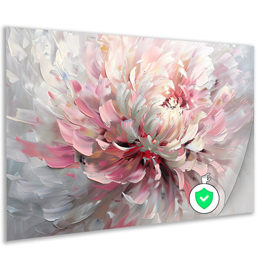 Abstract schilderij van een chrysant bloem poster