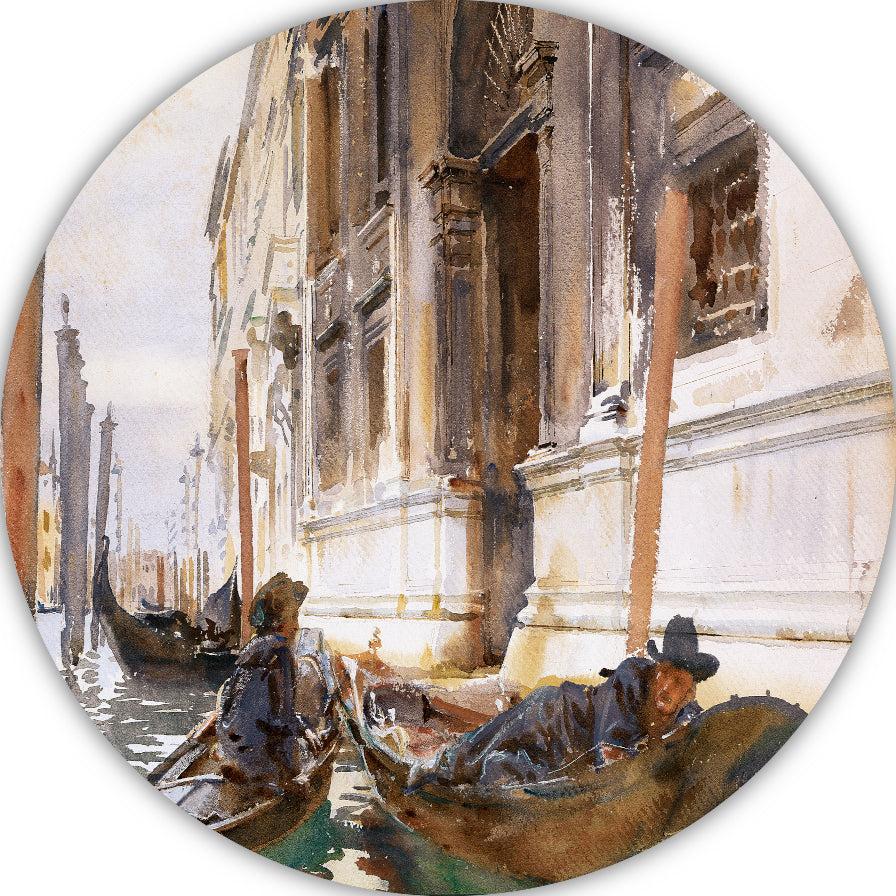 De siësta van de gondeliers - John Singer Sargent aluminium muurcirkel