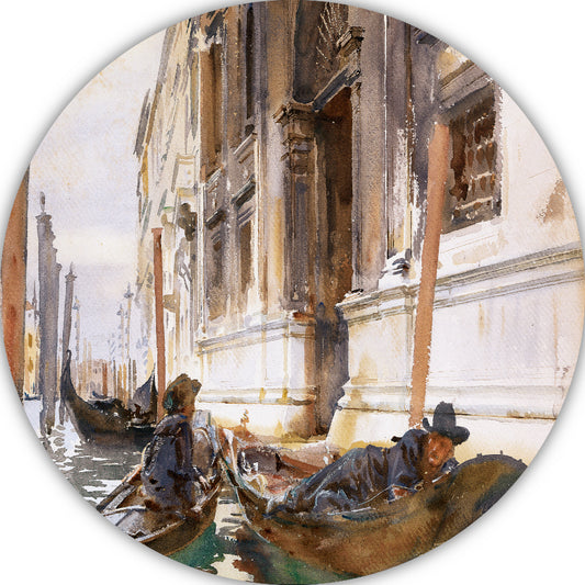 De siësta van de gondeliers - John Singer Sargent aluminium muurcirkel