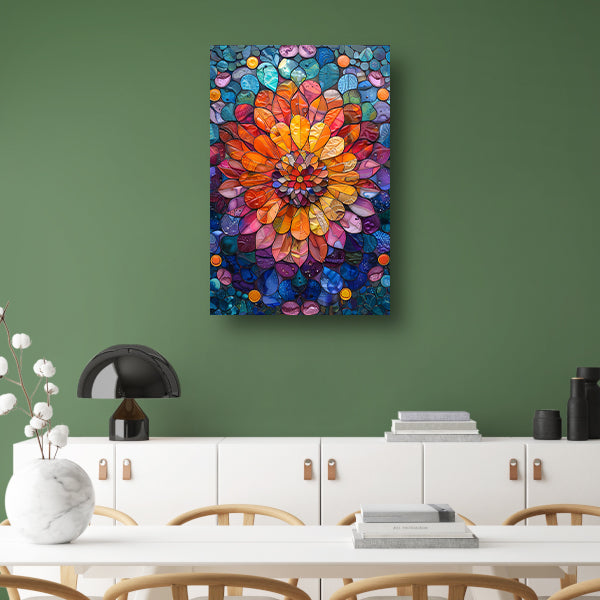 Abstract bloemenpracht in levendige kleuren canvas