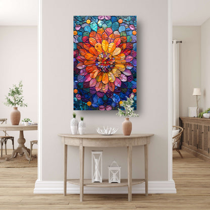 Abstract bloemenpracht in levendige kleuren canvas