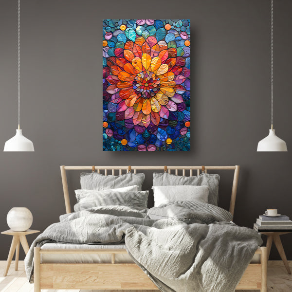 Abstract bloemenpracht in levendige kleuren canvas
