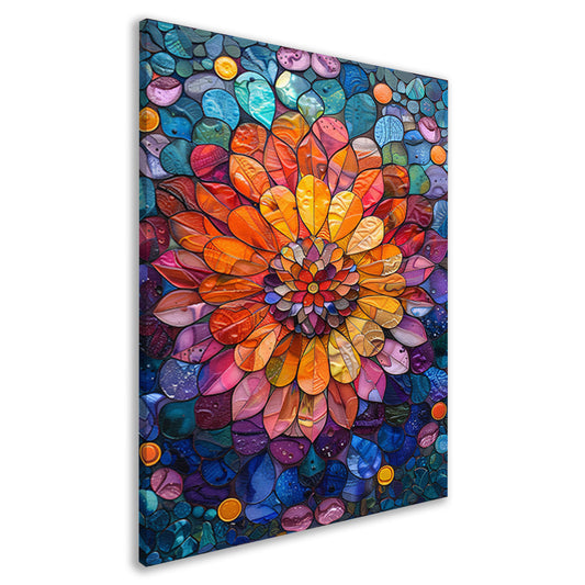 Abstract bloemenpracht in levendige kleuren canvas
