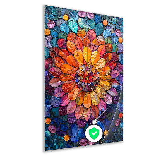 Abstract bloemenpracht in levendige kleuren poster