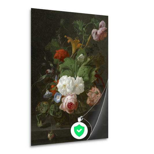 Bloemen in een glazen vaas - Rachel Ruysch poster