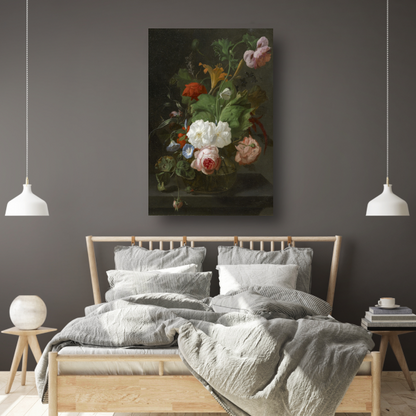 Bloemen in een glazen vaas - Rachel Ruysch poster