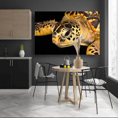 Zeeschildpad zwemt in oceaan poster