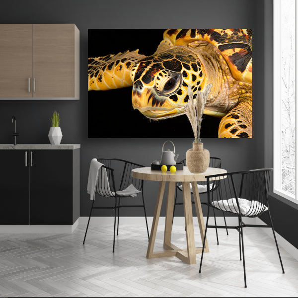 Zeeschildpad zwemt in oceaan canvas met baklijst