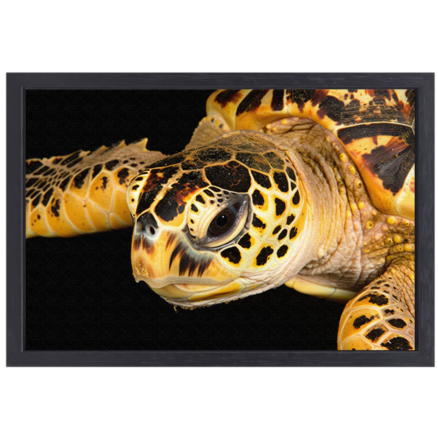 Zeeschildpad zwemt in oceaan canvas met baklijst