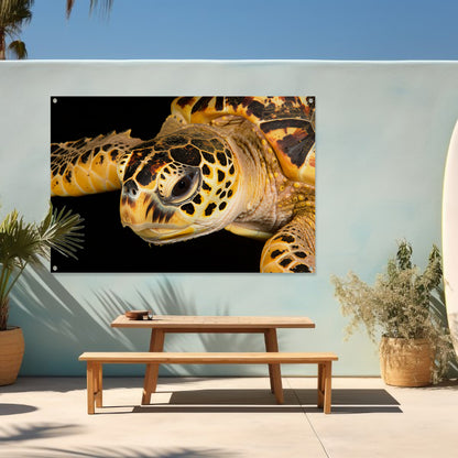 Zeeschildpad zwemt in oceaan tuinposter
