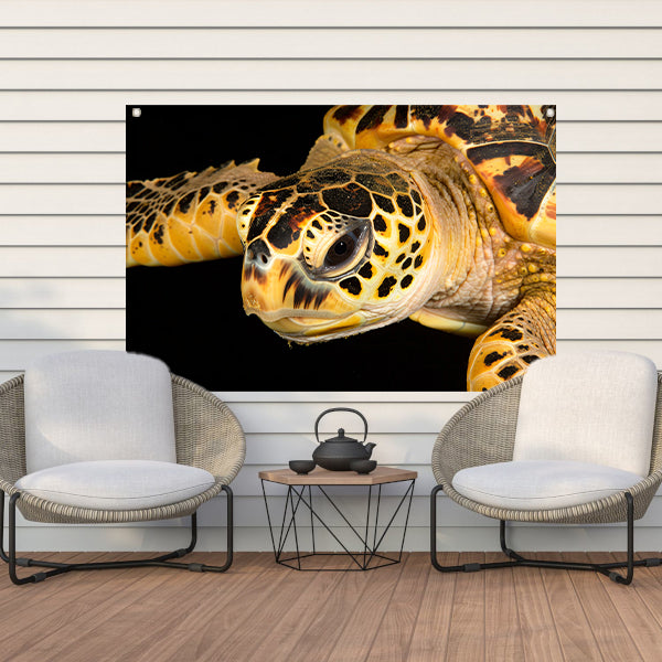 Zeeschildpad zwemt in oceaan tuinposter
