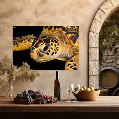 Zeeschildpad zwemt in oceaan tuinposter