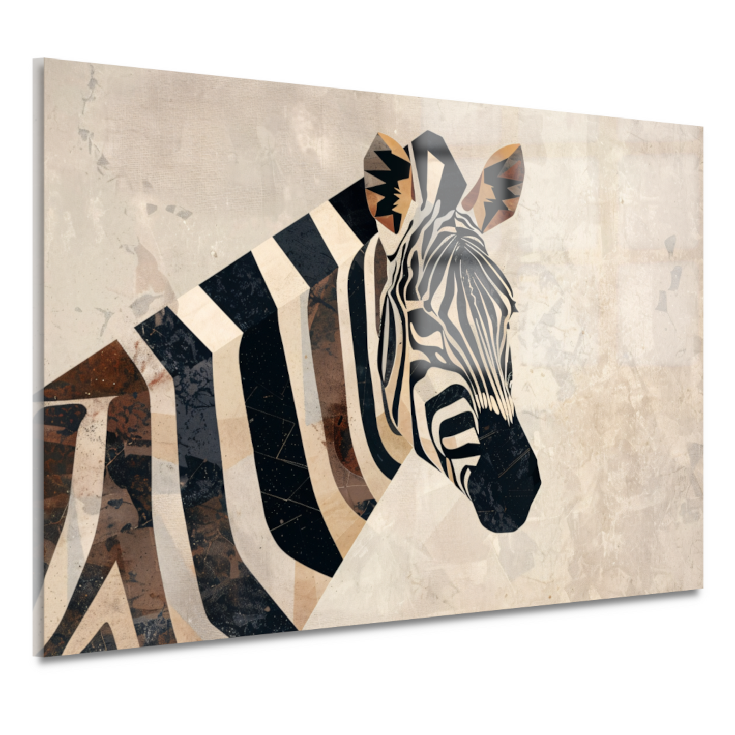Zebra Kop Geometrische Vormen Monochroom Ontwerp acrylglas