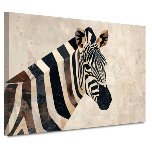 Zebra Kop Geometrische Vormen Monochroom Ontwerp canvas