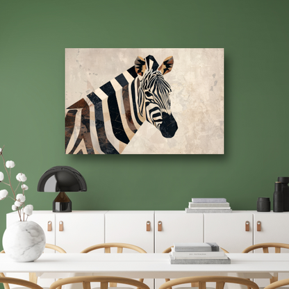 Zebra Kop Geometrische Vormen Monochroom Ontwerp canvas