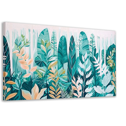 Abstracte kunst van planten en bladeren canvas