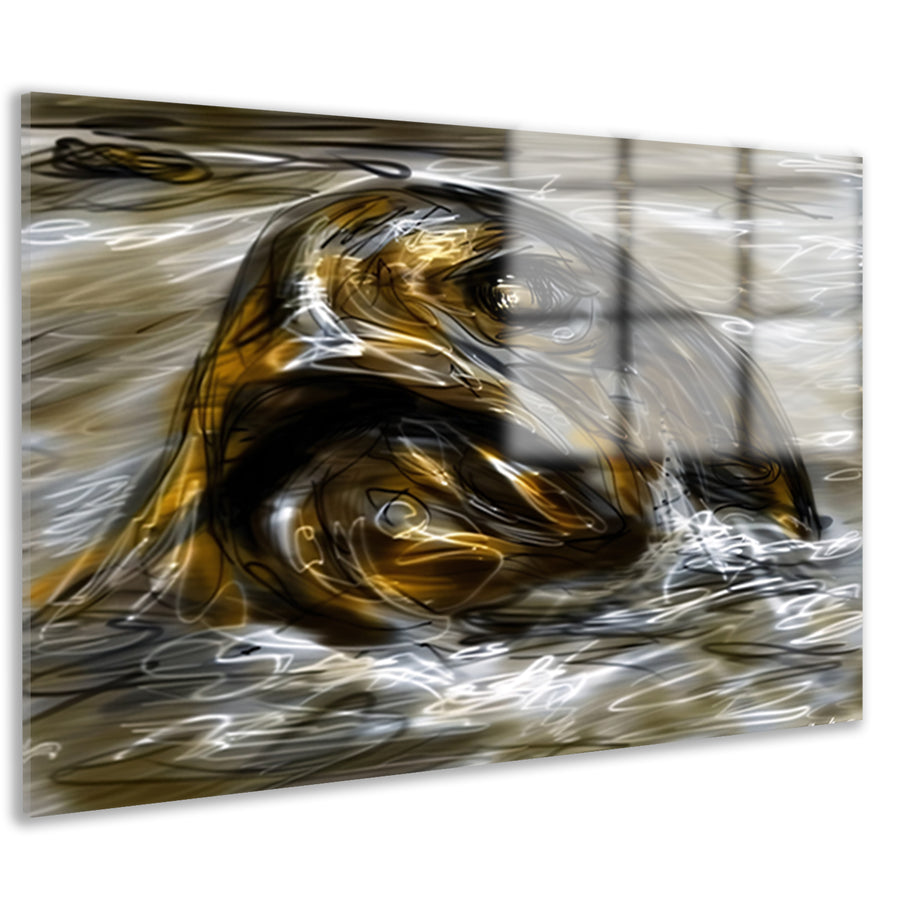 Expressieve vis in golvend water acrylglas