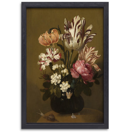 Bloemstuk - Hans Bollongier canvas met baklijst