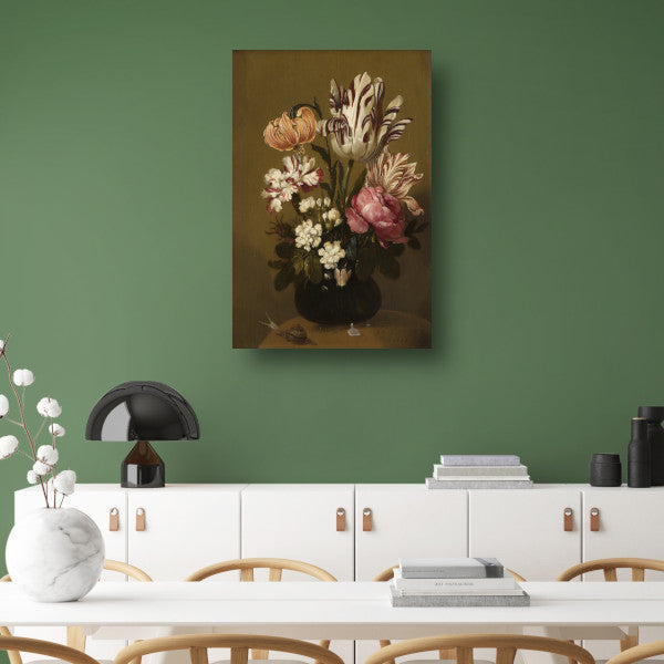 Bloemstuk - Hans Bollongier canvas met baklijst