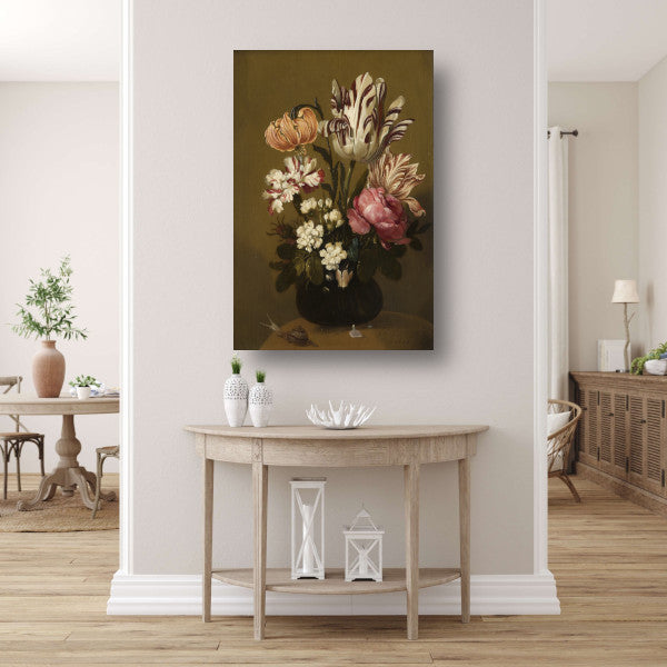 Bloemstuk - Hans Bollongier canvas met baklijst