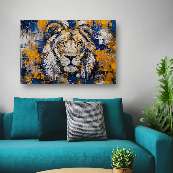 Abstract schilderij van een kleurrijke leeuw acrylglas