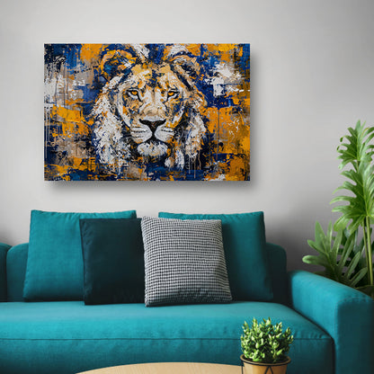 Abstract schilderij van een kleurrijke leeuw acrylglas