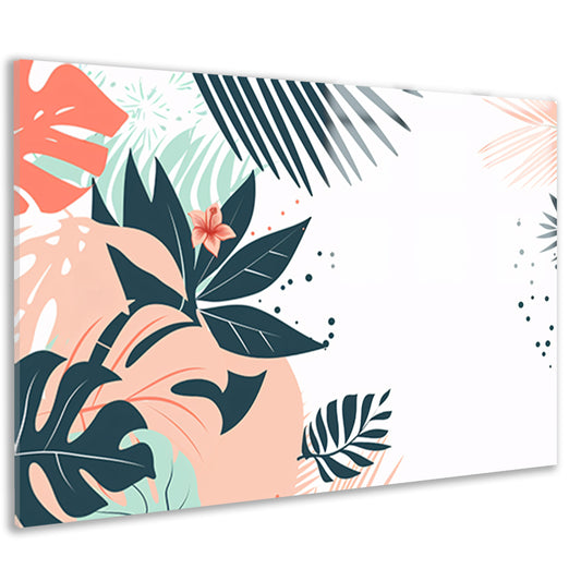 Tropische bladeren en bloemen illustratie acrylglas