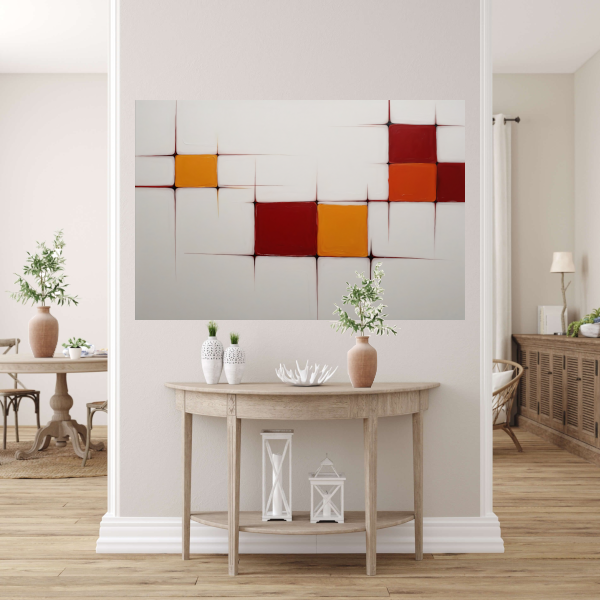 Abstract Minimalistisch Kleurenspel Canvas canvas