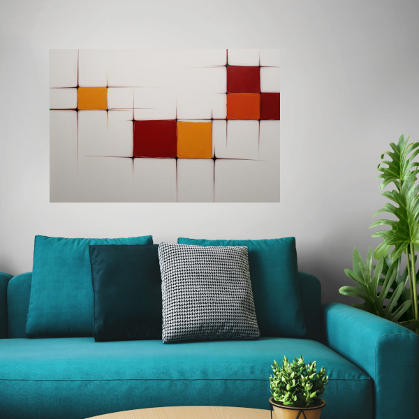 Abstract Minimalistisch Kleurenspel Canvas canvas