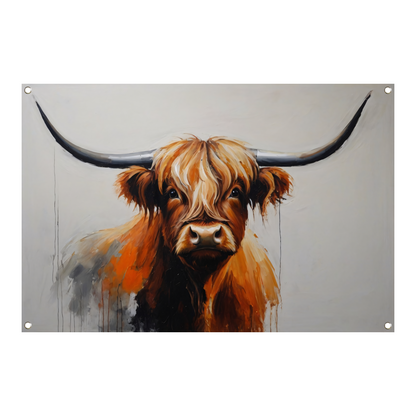 Majestic Highland Cow in Artistic Realism tuinposter