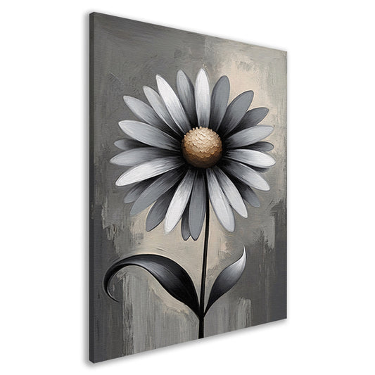 Stilistische Bloem in Monochroom Grijs canvas