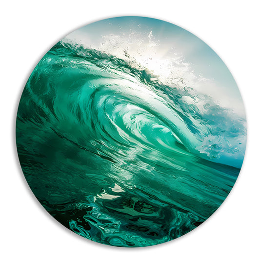 Dynamische oceaan golf met zonlicht forex muurcirkel