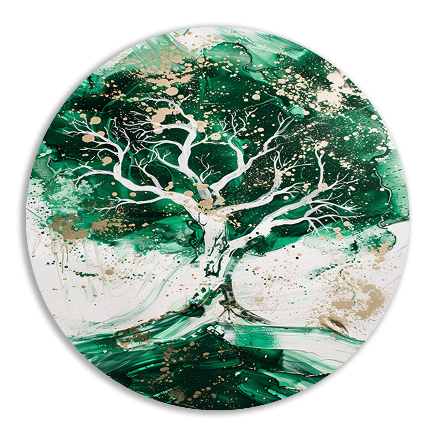 Abstract schilderij van dynamische boom forex muurcirkel