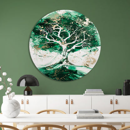 Abstract schilderij van dynamische boom forex muurcirkel