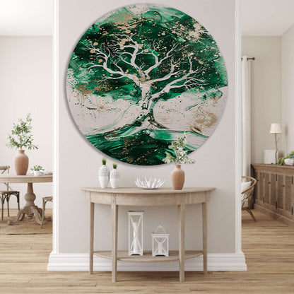 Abstract schilderij van dynamische boom forex muurcirkel