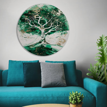 Abstract schilderij van dynamische boom forex muurcirkel