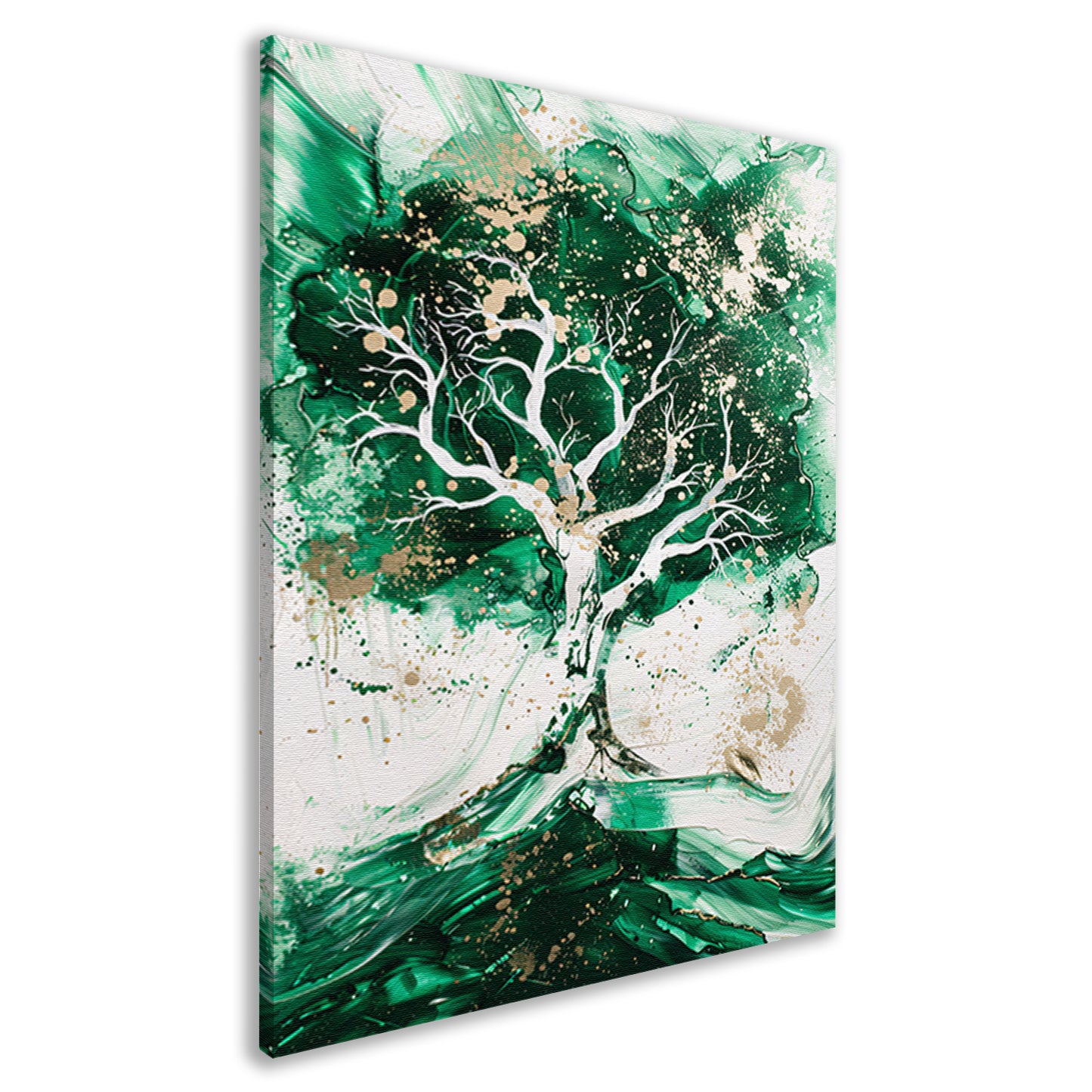 Abstract schilderij van dynamische boom canvas
