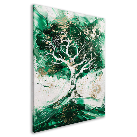 Abstract schilderij van dynamische boom canvas
