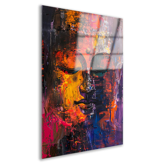 Dynamische Kleurrijke Abstractie van Menselijke Emoties acrylglas