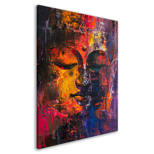 Dynamische Kleurrijke Abstractie van Menselijke Emoties canvas